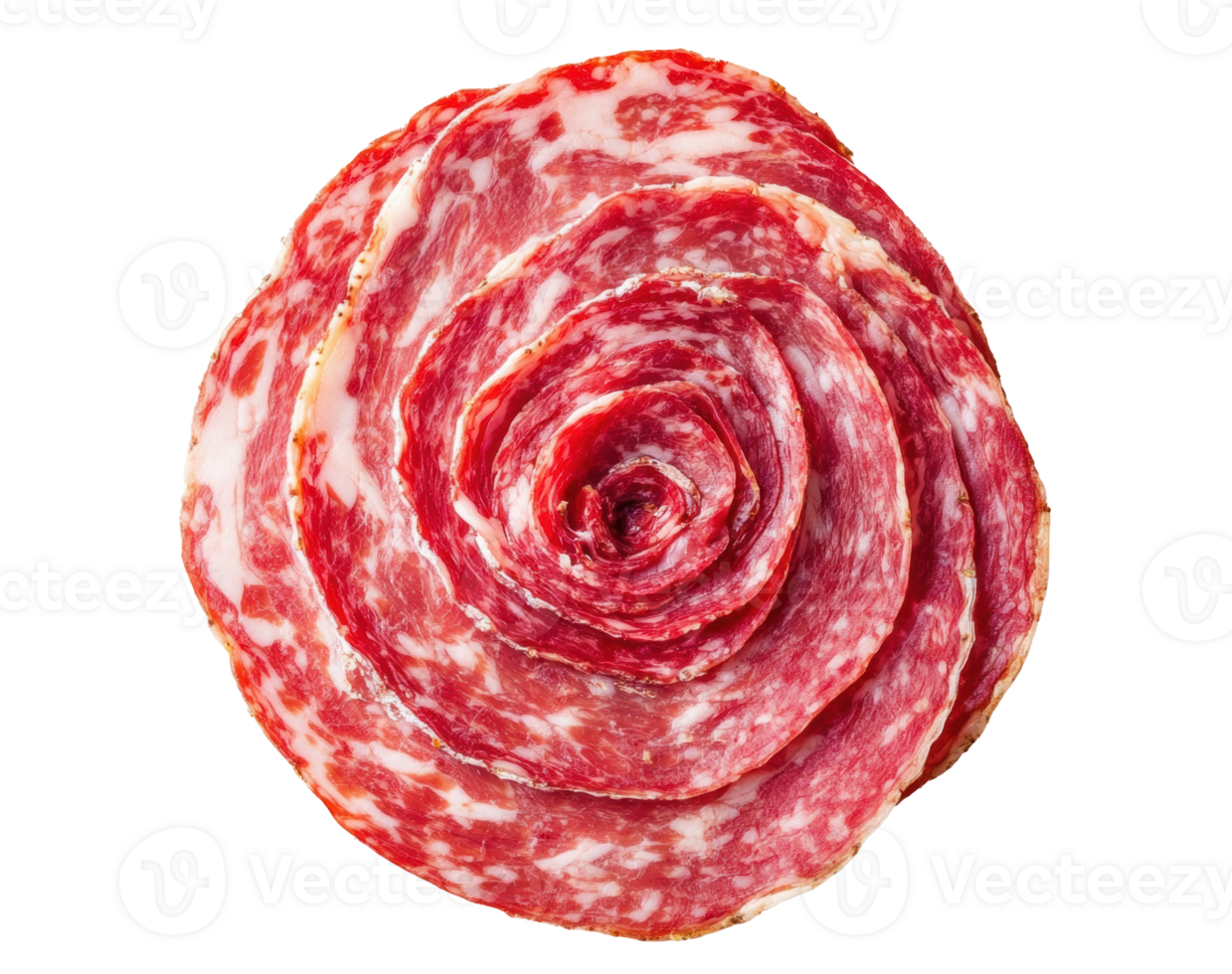sliced meat arranged in a rose for gourmet presentations png